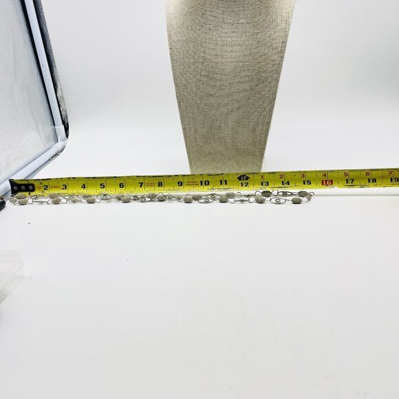 Vintage Gold Tone Chain Necklace with Oval Beads - Picture 7 of 8